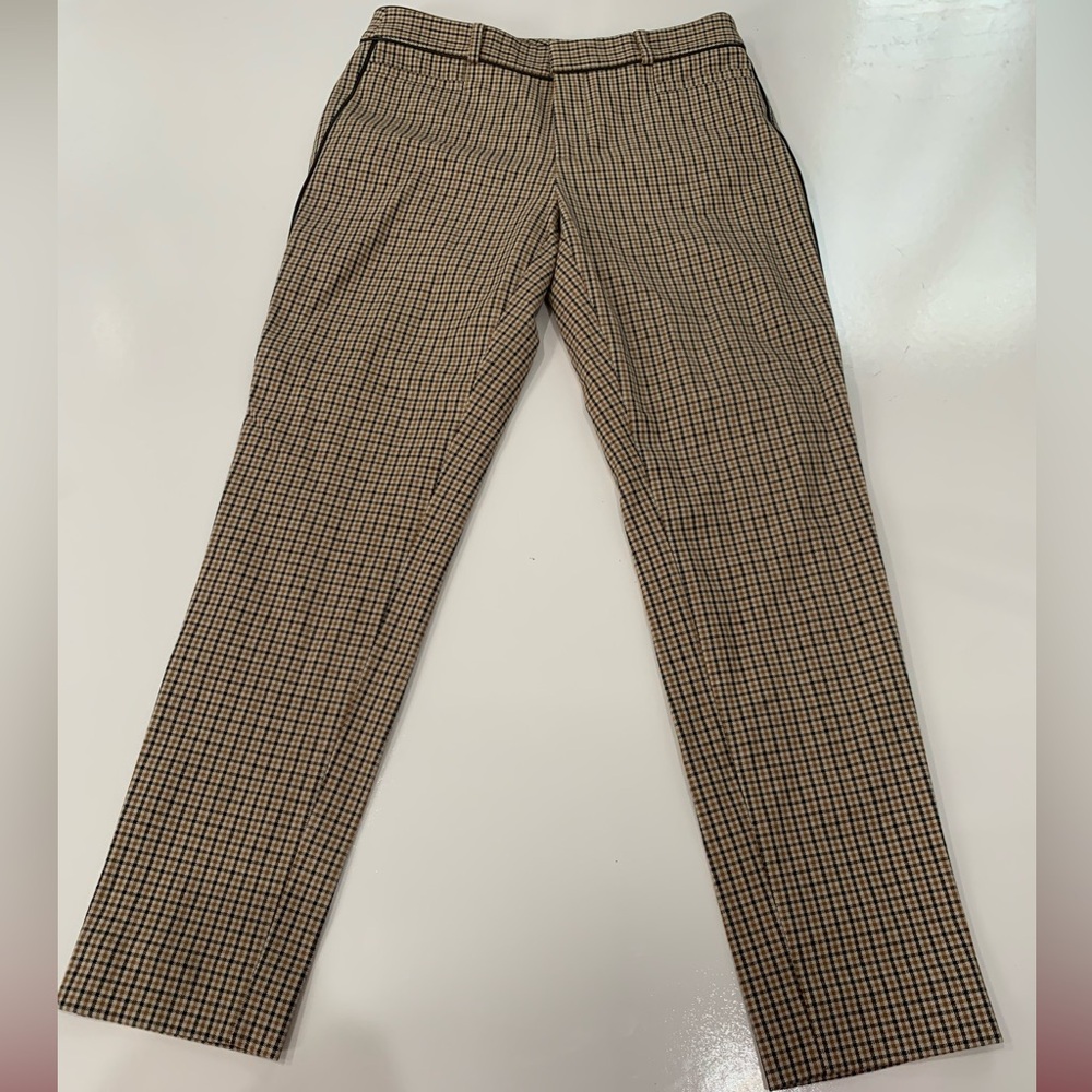 Banana Republic Black and Tan Sloan skinny fit ankle. Houndstooth pants size 4